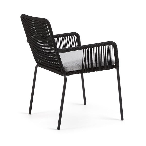 Čierna kovová záhradná stolička Kave Home Samt-image-3