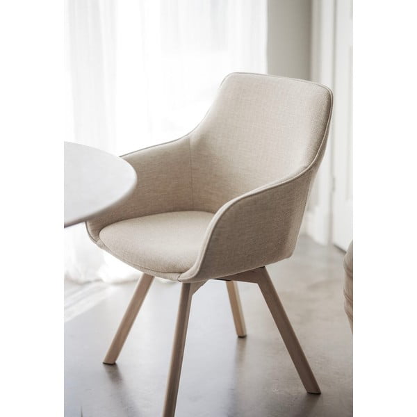 Béžové čalúnené jedálenské kreslá v súprave 2 ks Alison – Rowico-image-1