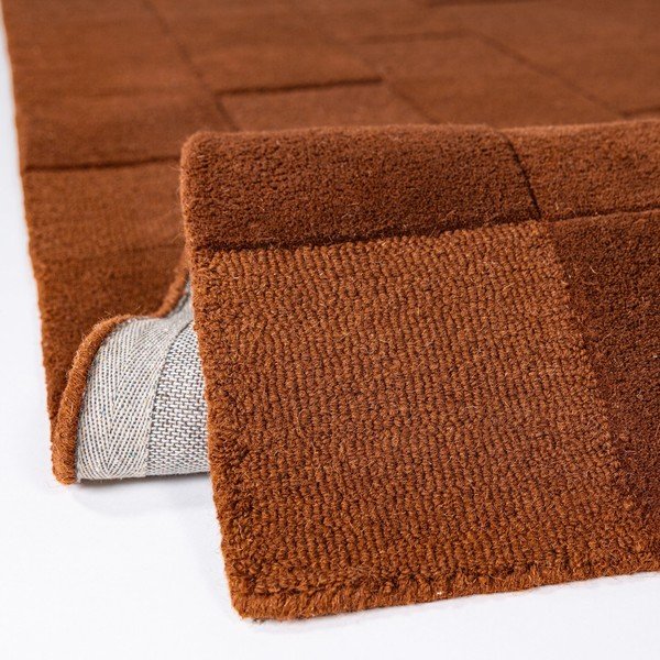 Ručne tkaný vlnený behúň v terakotovej farbe 60x230 cm Checkerboard – Flair Rugs-image-2