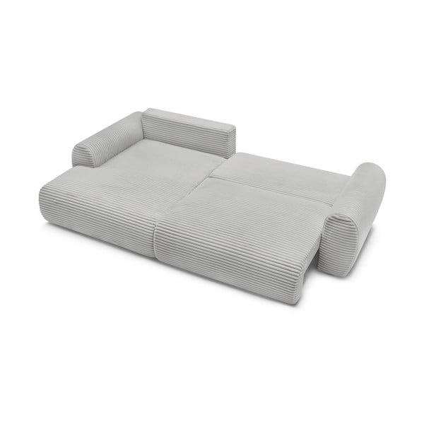 Svetlosivá menčestrová rozkladacia rohová pohovka (ľavý roh) Lucien – Bobochic Paris-image-4