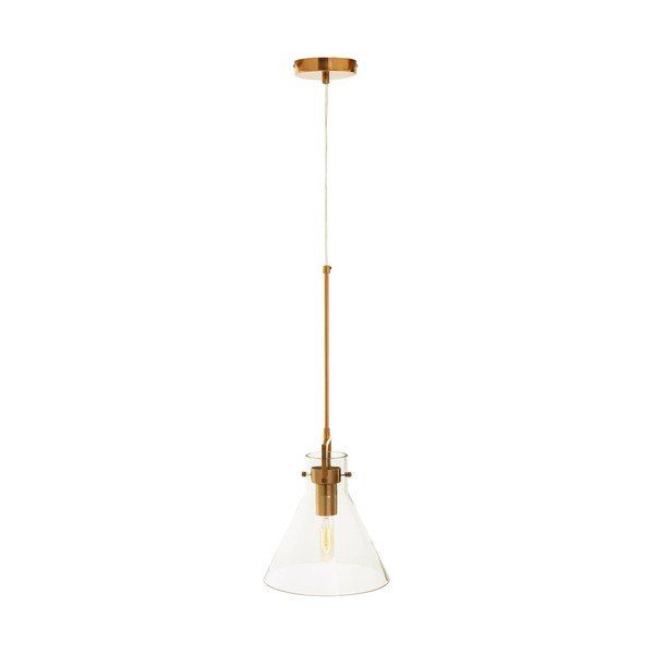 Kovové závesné svietidlo v zlatej farbe so skleneným tienidlom ø 25 cm Trieste – Premier Housewares-image-2