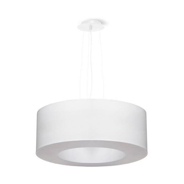 Biele závesné svietidlo s textilným tienidlom ø 50 cm Galata – Nice Lamps