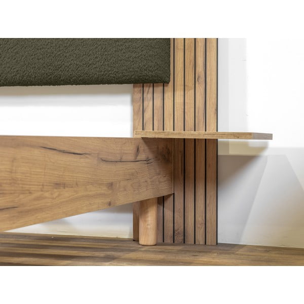 Zelená dvojlôžková posteľ s roštom 160x200 cm Lior – Bobochic Paris-image-3