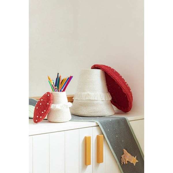 Červený/krémový látkový detský kôš na hračky ø 38x33 cm Big Mushroom – Lorena Canals-image-3