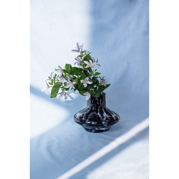 Hnedá sklenená ručne vyrobená váza (výška  28 cm) Glom – noo.ma-image-2