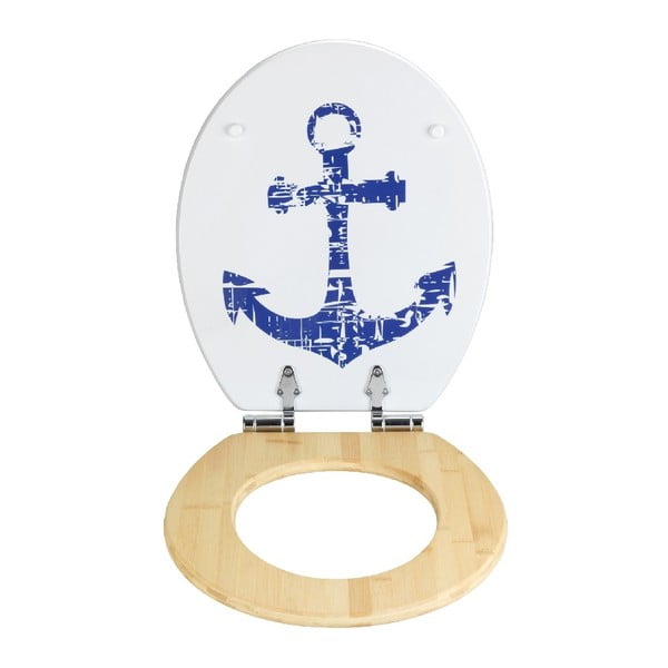 WC sedadlo z bambusu a drevovláknitej dosky Wenko Steering Wheel, 44 × 37,5 cm-image-1