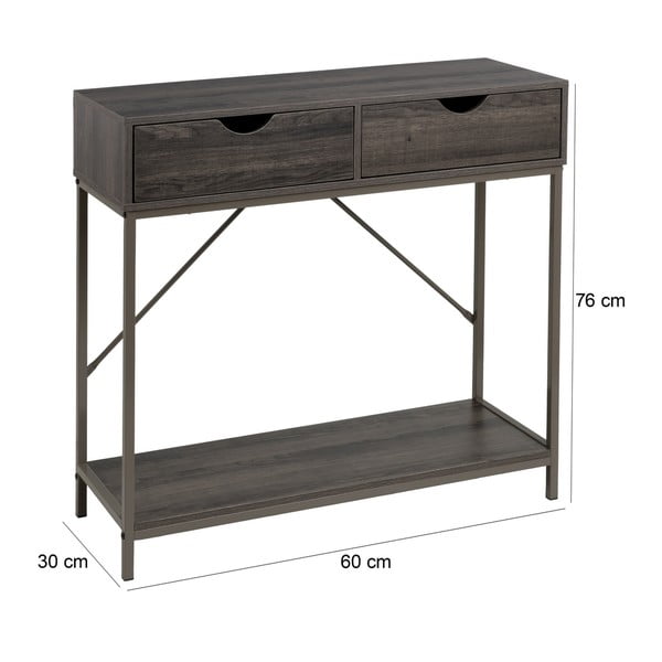 Hnedý konzolový stolík 30x80 cm – Casa Selección-image-4