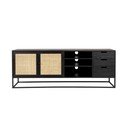 Čierny ratanový TV stolík 38x55 cm Guuji – White Label