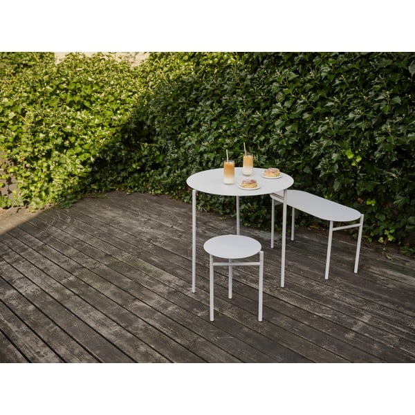 Svetlosivá kovová záhradná lavica Disc – Zone-image-1