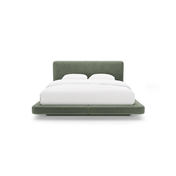 Zelená čalúnená dvojlôžková posteľ 140x200 cm Linea – Micadoni -image-3
