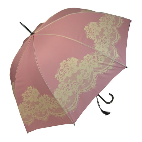 Ružový dáždnik Vintage, ⌀ 95 cm