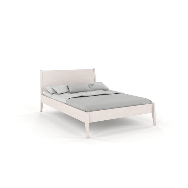 Biela dvojlôžková posteľ z bukového dreva 180x200 cm Visby Radom – Skandica