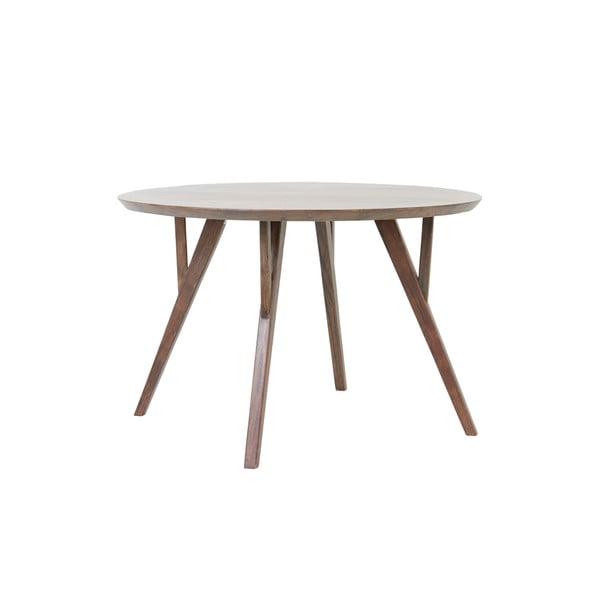 Hnedý okrúhly jedálenský stôl s doskou z akácie ø 140 cm Quenza – Light & Living