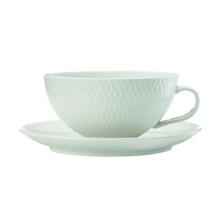 Biely porcelánový hrnček s tanierikom Maxwell & Williams Diamonds, 250 ml