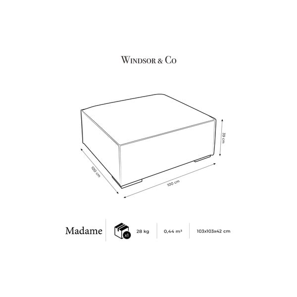 Tmavomodrá kožená podnožka Madame – Windsor & Co Sofas-image-3