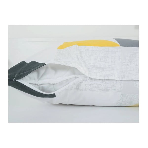 Žlté/sivé krepové obliečky na jednolôžko 140x200 cm Geometries – B.E.S.-image-2