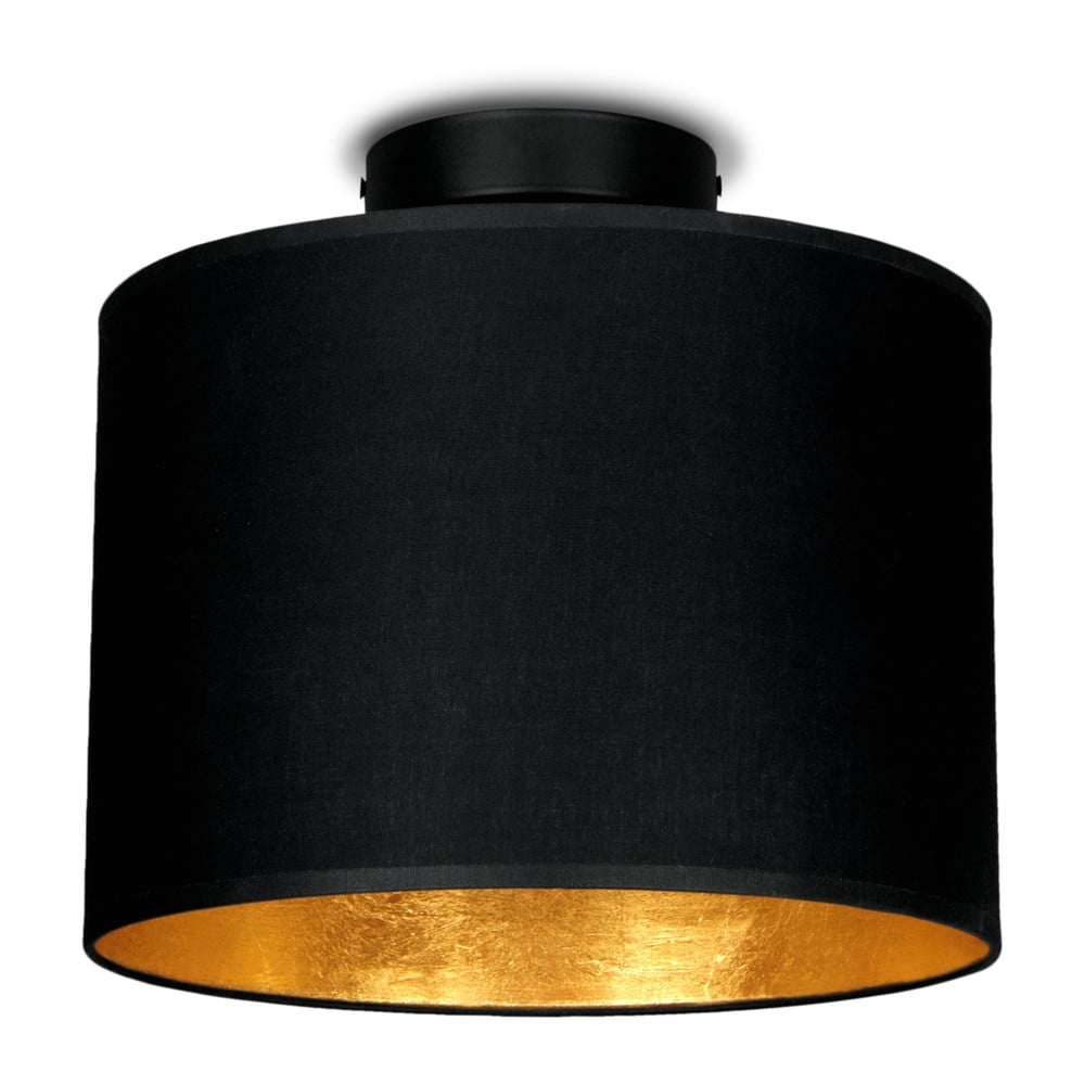Čierne stropné svietidlo s detailom v zlatej farbe Sotto Luce Mika, Ø 25 cm