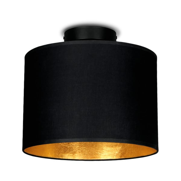 Čierne stropné svietidlo s detailom v zlatej farbe Sotto Luce Mika, Ø 25 cm