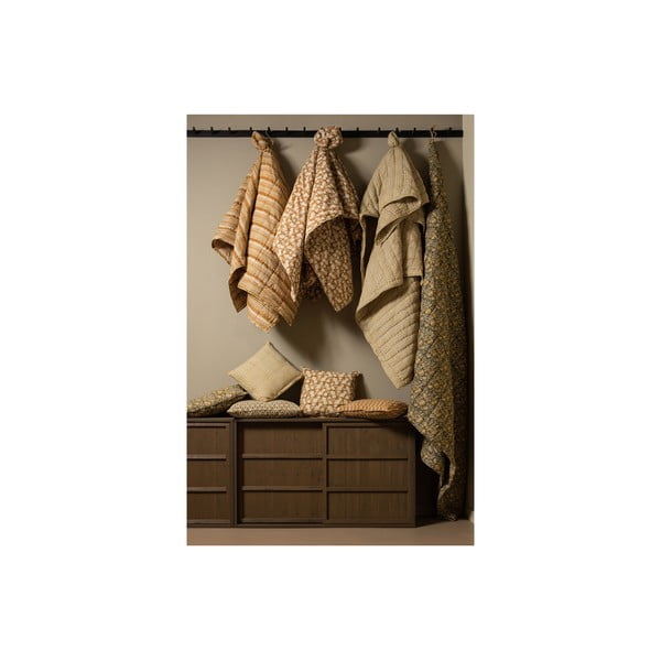 Hnedý/béžový bavlnený pléd na dvojlôžko 220x265 cm Banding – BePureHome-image-3