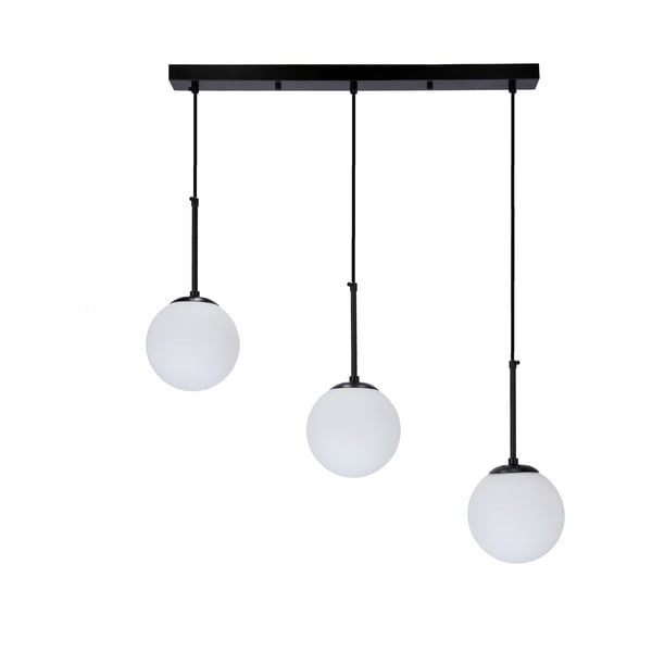 Čierne závesné svietidlo so skleneným tienidlom 15x67 cm Pompei - Candellux Lighting-image-1