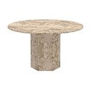 Svetlohnedý mramorový okrúhly jedálenský stôl ø 130 cm Naxos – Actona