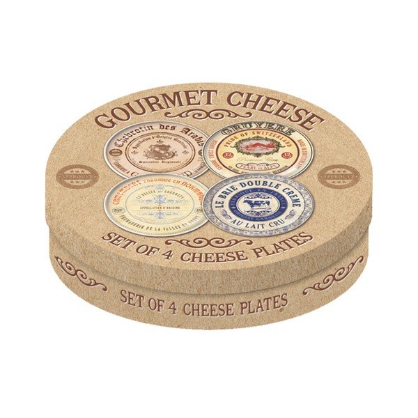 Sada 4 dezertných tanierov z keramiky Creative Tops Gourmet Cheese-image-1