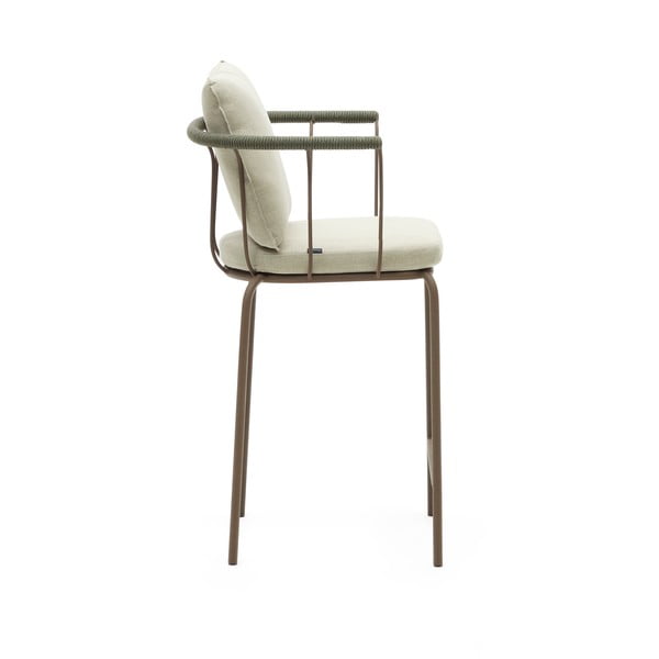 Svetlozelená záhradná barová stolička Salguer - Kave Home-image-2