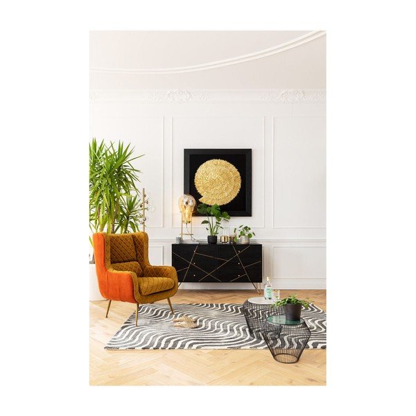 Čierna komoda z mangového dreva Kare Design Gold Vein, šírka 145 cm-image-4