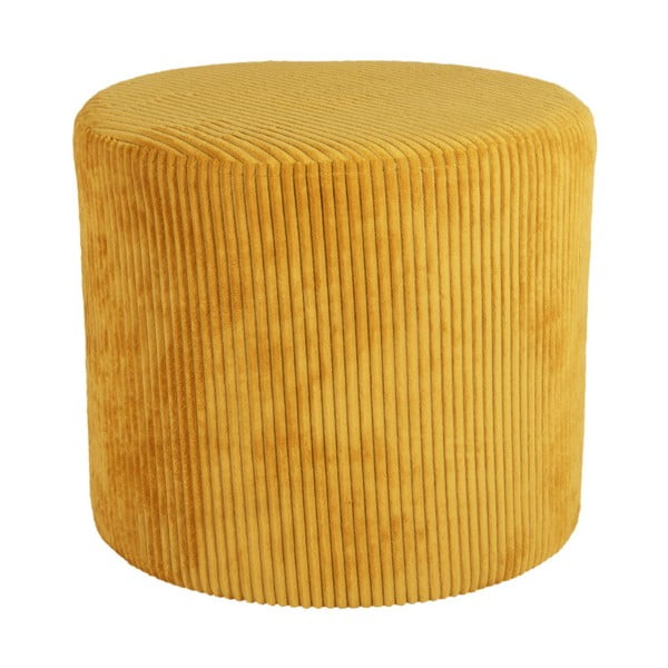 Žltý menčestrový puf Leitmotiv Glam, ⌀ 47 cm