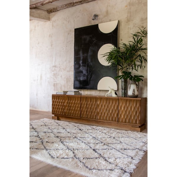 Krémový prateľný ručne tkaný vlnený koberec 200x300 cm Berber Soul – Lorena Canals-image-1