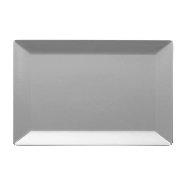 Sada 4 matných sivých tanierov Manhattan City Matt, 30 × 20 cm
