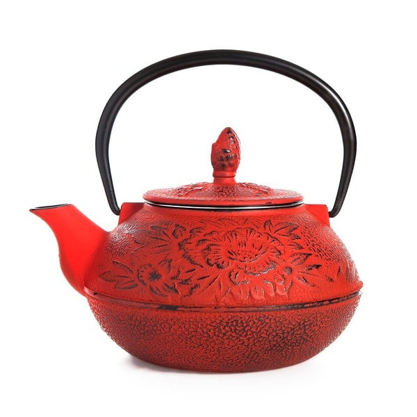 Červená liatinová čajová kanvica Bambum Taşev Linden, 800 ml