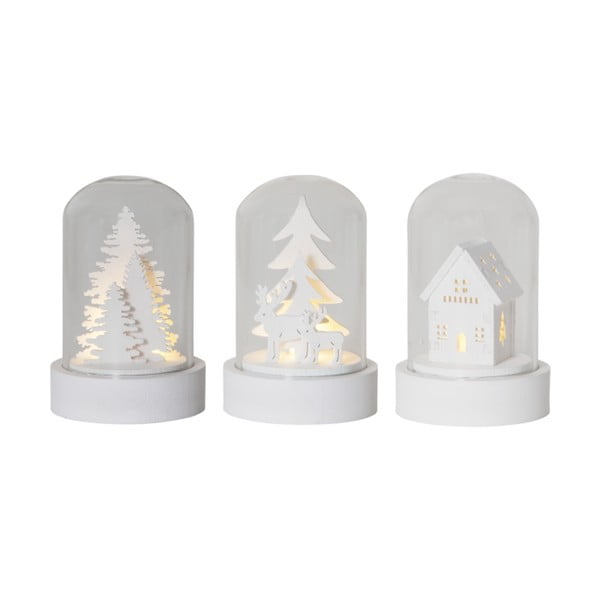 Biele svetelné dekorácie s vianočným motívom v súprave 3 ks ø 5,5 cm Kupol – Star Trading