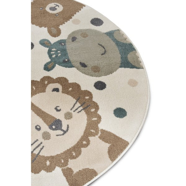 Béžový detský koberec ø 100 cm Animal Party – Hanse Home-image-1