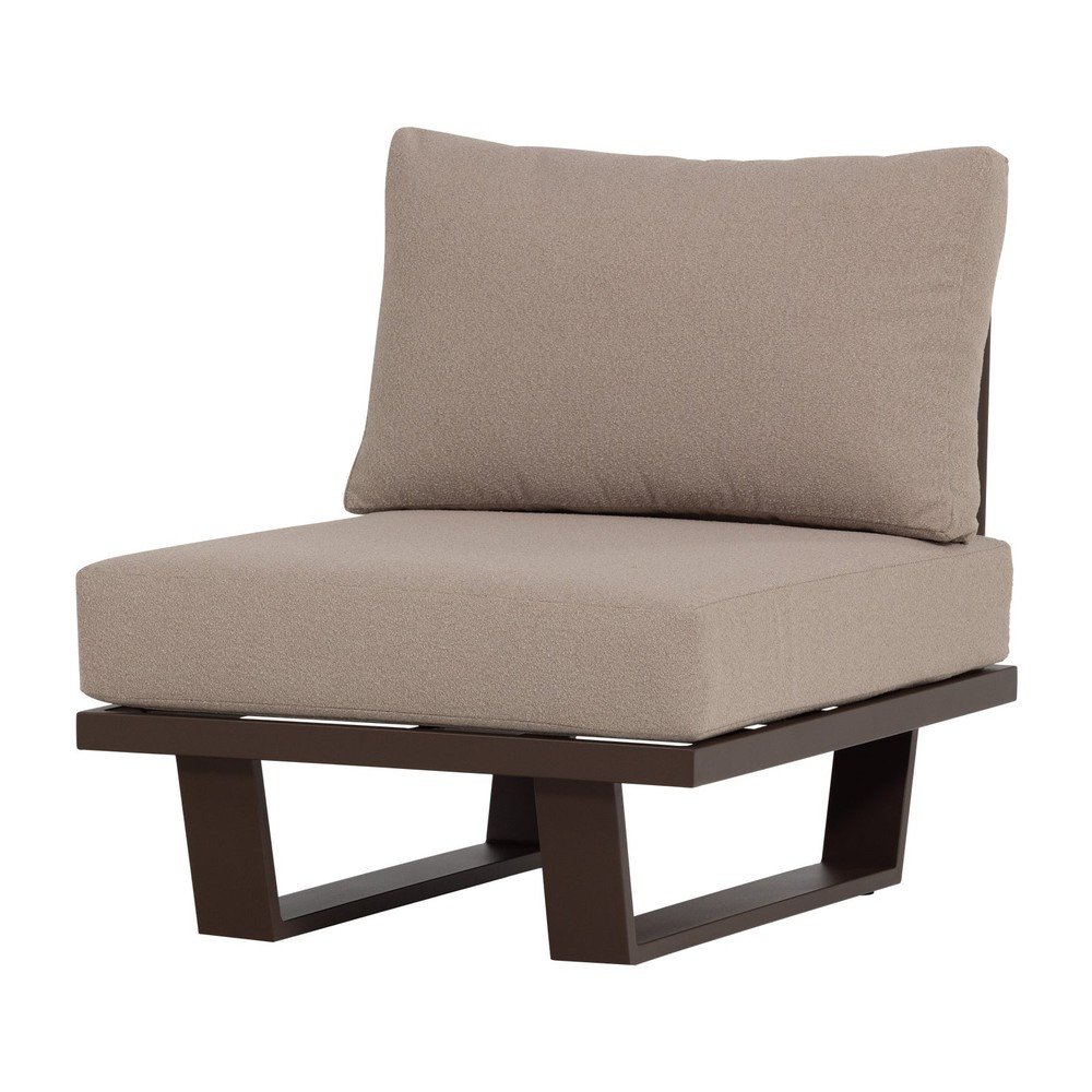 Hnedé kovové/polstrované záhradné kreslo Bear – WOOOD