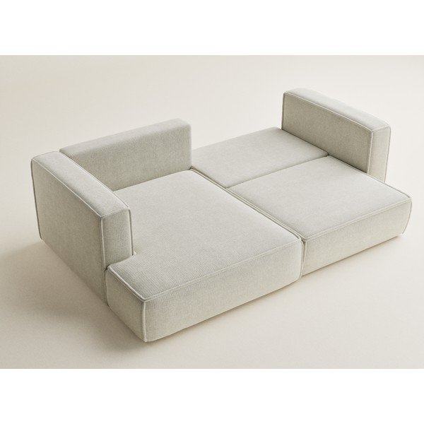 Krémová ženilková rozkladacia/s úložným priestorom rohová pohovka (ľavý roh/s leňoškou) Velto – Maison de Rêve-image-3