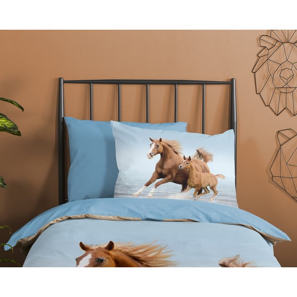 Modré bavlnené detské obliečky na jednolôžko 140x200 cm Free – Good Morning-image-2