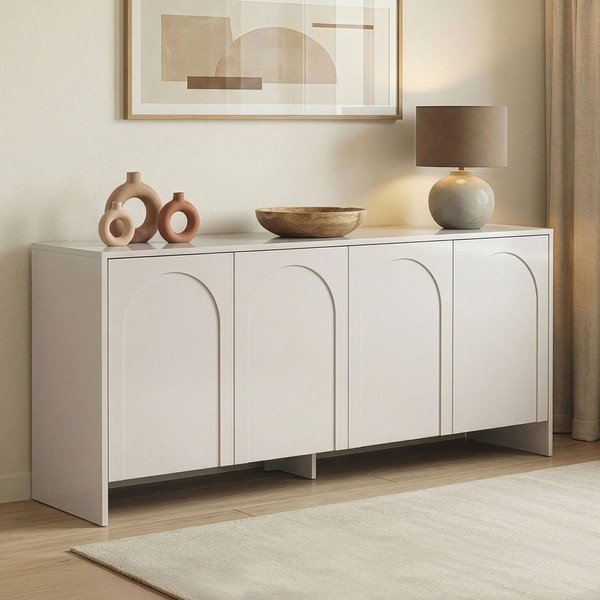 Krémovobiela komoda 180x80x45 cm Arlen  – Kalune Design-image-2