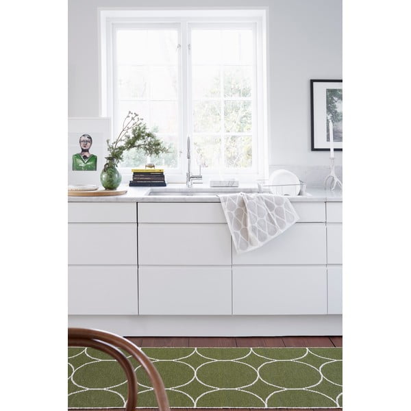 Tmavozelený vnútorný a vonkajší koberec 70x100 cm Boo Dark Olive – Pappelina-image-1