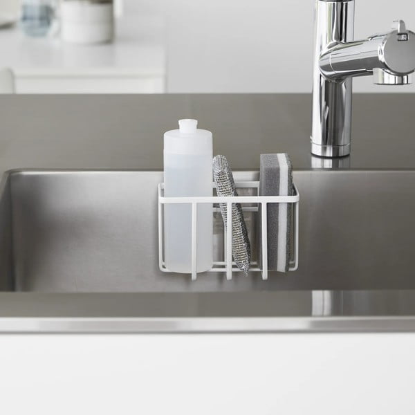 Biely kovový stojan na umývacie prostriedky bez vŕtania Film Hook – YAMAZAKI-image-1