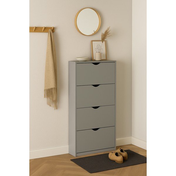 Sivá výklopná skrinka na topánky 60x157x24 cm Stelo – Bonami Essentials-image-1