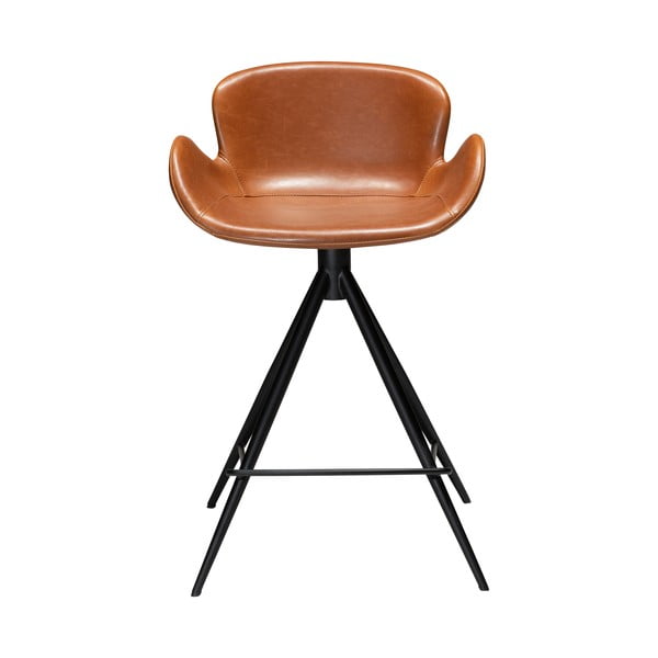 Koňakovohnedá barová stolička z imitácie kože DAN–FORM Denmark Gaia, výška 87 cm-image-1