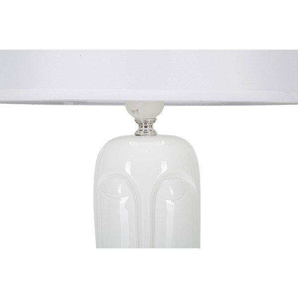 Biela keramická stolová lampa s textilným tienidlom (výška 46 cm) Statua – Mauro Ferretti-image-2