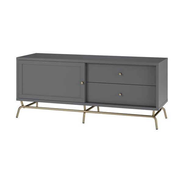Sivý TV stolík 150x62 cm Madison - Støraa-image-4