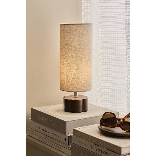 Hnedá/béžová ľanová stolová lampa (výška  33,5 cm) Joline – Ellos Home-image-1