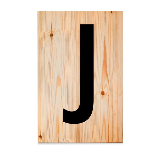 Drevená ceduľa Letters J