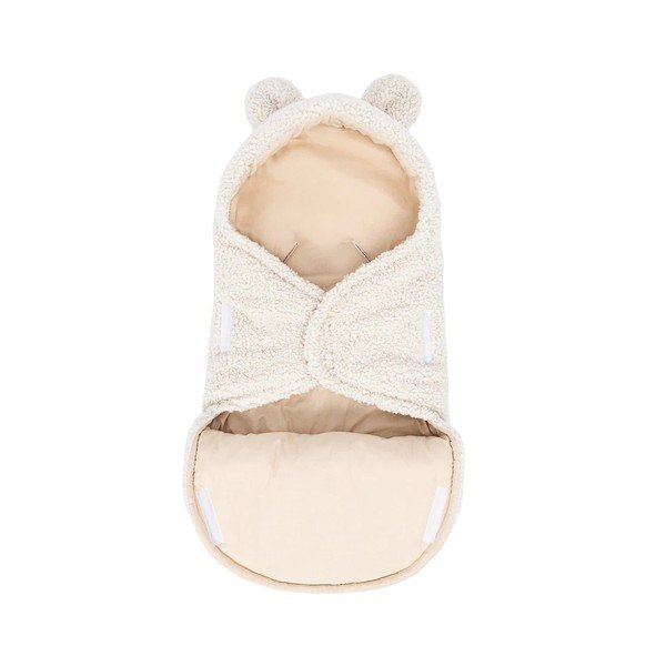 Krémová detská zavinovačka s baránkom 45x80 cm – Meowbaby-image-3