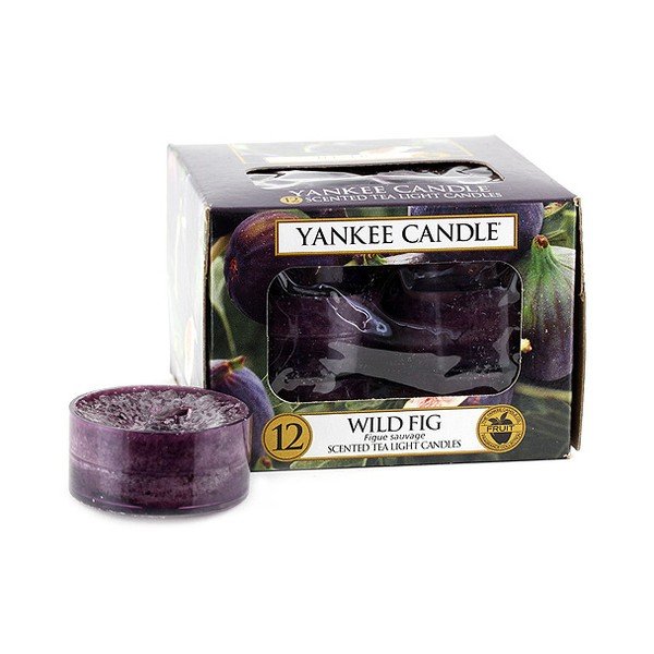 Sada 12 vonných sviečok Yankee Candle Divoký Fík, doba horenia 4 - 6 hodín