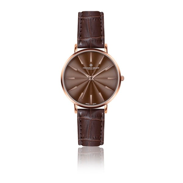 Dámske hodinky s hnedým remienkom z pravej kože Frederic Graff Rose Monte