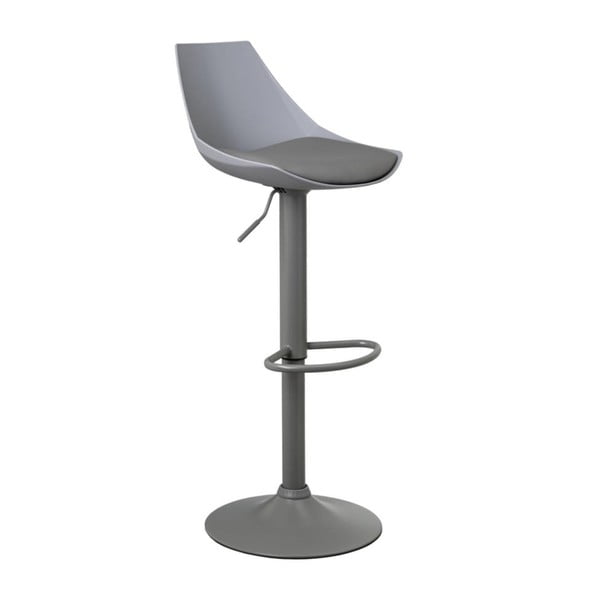 Sivé barové stoličky s nastaviteľnou výškou z imitácie kože v súprave 2 ks (výška sedadla 56,5 cm) – Casa Selección